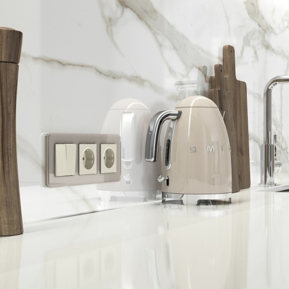 Розетка с заземлением и шторками (айвори матовый) Werkel W1171162