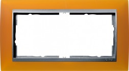 Рамка Gira Event Янтарный / Алюминий без перегородки 2 поста 100269