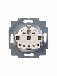 Розетка ABB Levit серый / белый с заземлением со шторками 16А 2CHH203457A6016 5520H-A03457 16W