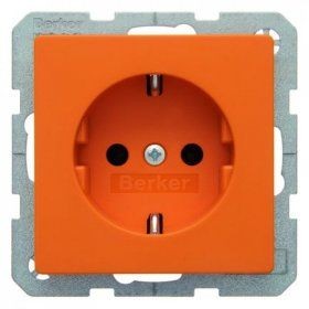 Штепсельная розетка Berker Q.1 оранжевый бархат SCHUKO 47436014