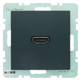 Розетка HDMI-CABLE Berker Q.1 антрацитовый с эффектом бархата 3315436086