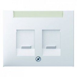 Центральная панель Berker R.1 Berker K.1 полярная белизна с блеском с заслонками от пыли и полем для надписи 11827009