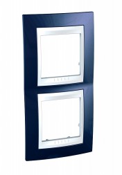 Рамка Schneider Electric Unica Хамелеон индиго / Белый 2 поста вертикальная MGU6.004V.842