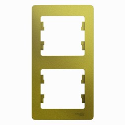 Рамка Schneider Electric Glossa Фисташковый 2 поста вертикальная GSL001006