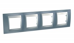 Рамка Schneider Electric Unica Top Грей / Алюминий 4 поста MGU66.008.097