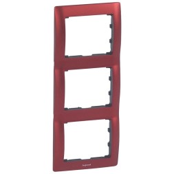 Рамка Legrand Galea Life Красный 3 поста вертикальная 771907