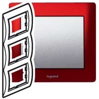 Рамка Legrand Galea Life Красный 3 поста вертикальная 771907