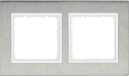 Рамка Berker B.7 Полярная белизна нержавеющая сталь 2 поста 10123609