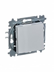 Переключатель ABB Levit серый / белый перекрёстный одноклавишный 2CHH590745A6016 3559H-A07445 16W