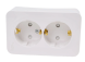 Двойная розетка Schneider Electric открытой установки, с заземлением, без шторок Белая Blanca BLNRA011201