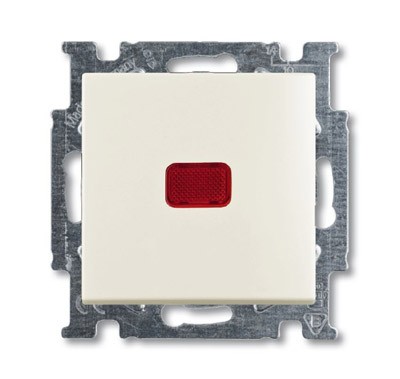 Механизм переключателя ABB Basic 55 chalet-white одноклавишный 1-полюсной кнопки (нормально-открытый контакт) с N-клеммой с клавишей с линзой подсветки 2CKA001413A1100 2026 UCN-96-50