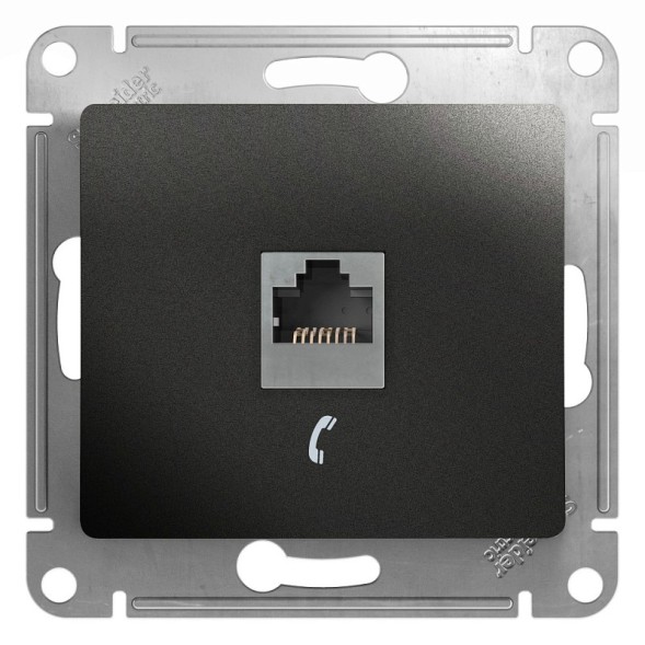 Розетка телефонная RJ11, Schneider Electric Glossa Антрацит GSL000781T