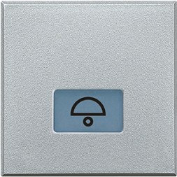 Клавиши Bticino Axolute Алюминий с подсвечиваемыми символами для выключатель в дизайне AXIAL - 2 модуля, звонок HC4921/2LD