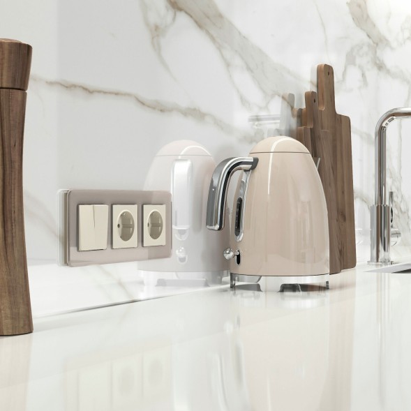 Розетка с заземлением (айвори матовый) Werkel W1171062