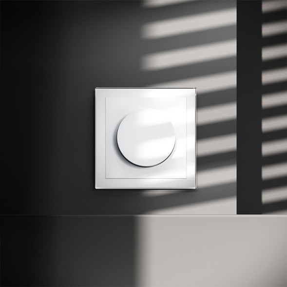 Светорегулятор встраиваемый VOLTUM S70 поворотно-нажимной 600 Вт, (белый глянцевый)