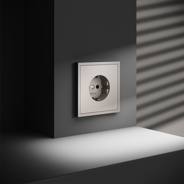 Розетка встраиваемая VOLTUM S70 с заземлением 16А, (кашемир)