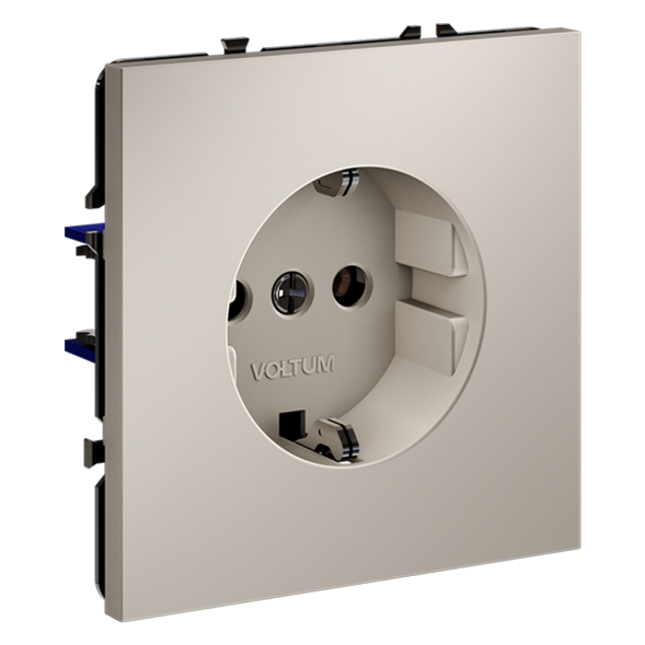 Розетка встраиваемая VOLTUM S70 с заземлением 16А, (кашемир)
