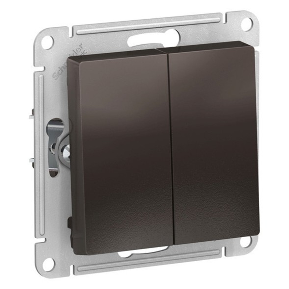ATN000617 Atlasdesign Нажимная 2-клавишная кнопка, сх.2, 10А, механизм, МОККО Schneider Electric
