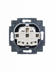 Розетка ABB Levit серебро / дымчатый чёрный с заземлением со шторками 16А 2CHH203457A6070 5520H-A03457 70W
