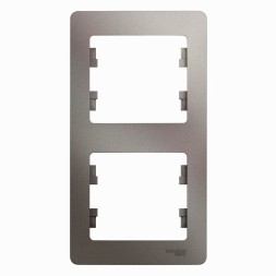 Рамка Schneider Electric Glossa Платина 2 поста вертикальная GSL001206