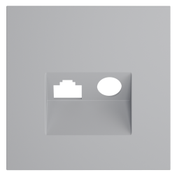 Накладка для розетки TV+RJ45 кат. 6, S70 (серый)