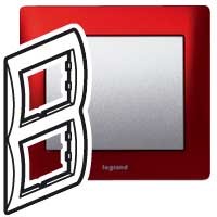Рамка Legrand Galea Life Красный 2 поста вертикальная 771906