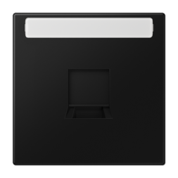 Крышка Jung LS серия матовый чёрный графит с полем для надписи для модульных гнёзд LS1969-15NAWESWM