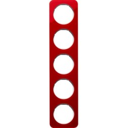 Рамка Berker R.1 Красный белый 5 постов 10152349