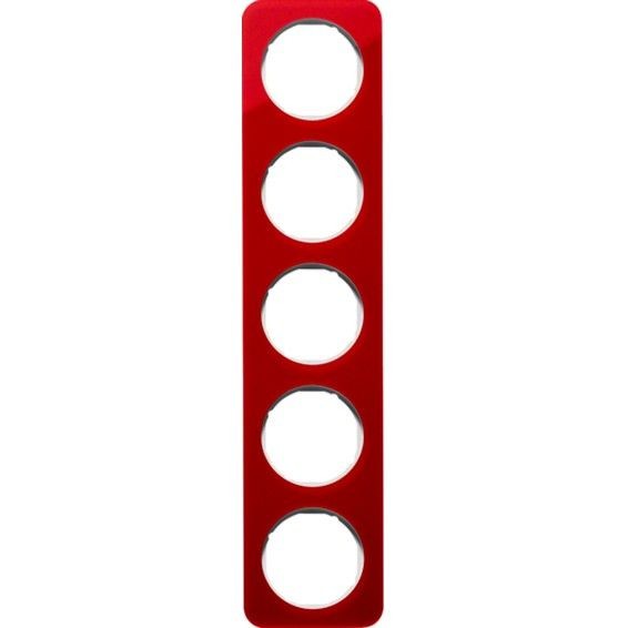 Рамка Berker R.1 Красный белый 5 постов 10152349