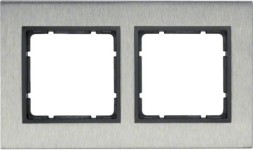 Рамка Berker B.7 Антрацит нержавеющая сталь 2 поста вертикальная 10123606