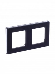 Рамка ABB Levit Антрацит / Дымчатый чёрный 2 поста 2CHH015020A6063 3901H-A05020 63W
