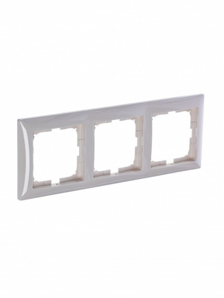 Рамка ABB с декоративной накладкой Basic 55 Слоновая кость 3 поста 2CKA001725A1486 2513-92-507