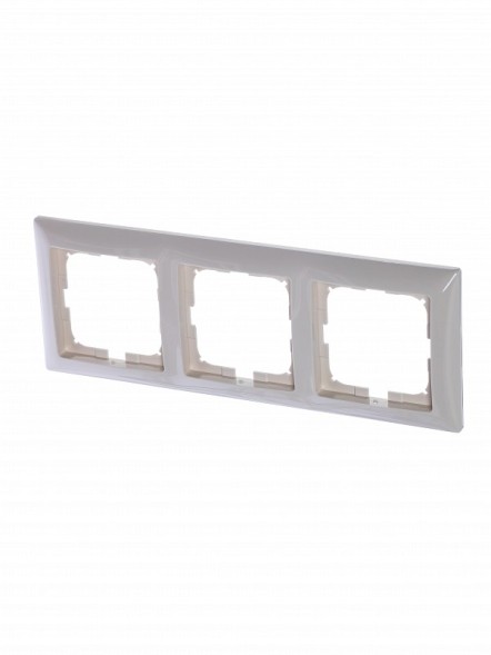 Рамка ABB с декоративной накладкой Basic 55 Слоновая кость 3 поста 2CKA001725A1486 2513-92-507