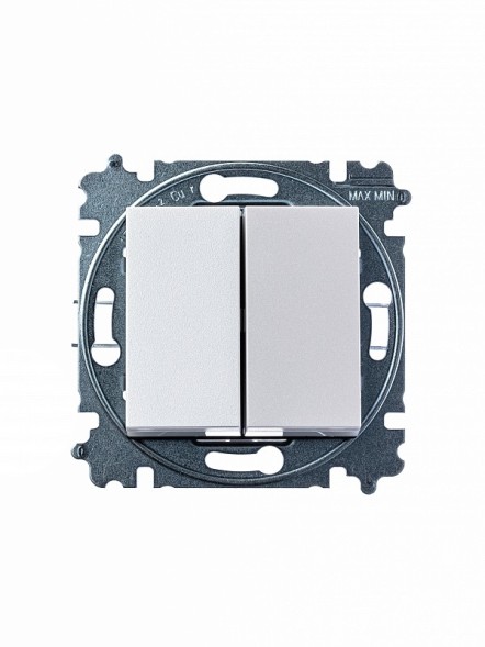 Выключатель ABB Levit жемчуг / ледяной двухклавишный 2CHH590545A6068 3559H-A05445 68W