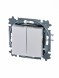 Выключатель ABB Levit жемчуг / ледяной двухклавишный 2CHH590545A6068 3559H-A05445 68W