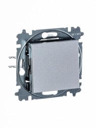 Переключатель ABB Levit серебро / дымчатый чёрный перекрёстный одноклавишный 2CHH590745A6070 3559H-A07445 70W