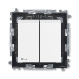 Выключатель ABB Levit IP44 белый / белый двухклавишный 2CHH595940A4003 3559H-A05940 03