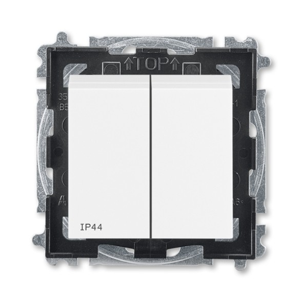 Выключатель ABB Levit IP44 белый / белый двухклавишный 2CHH595940A4003 3559H-A05940 03