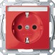 Механизм розетки Merten M-серия рубиновый со шторками для специальных сетей MTN2302-0306