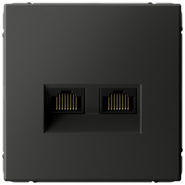 Розетка информационная RJ45 двойная категория 6a (Базальт) Schneider Electric Systeme Art Gallery GAL001488
