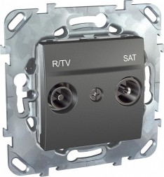 Розетка R-TV\SAT Schneider Electric Unica Class Top графит проходная MGU5.456.12ZD