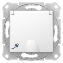 Розетка Schneider Electric Sedna белый с\з с\ш с крышкой SDN3100121
