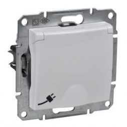 Розетка Schneider Electric Sedna белый с\з с\ш с крышкой SDN3100121