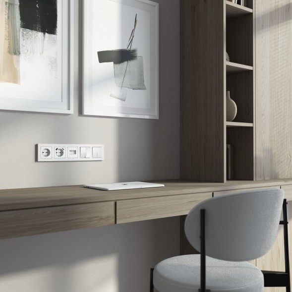 Накладка для двойной розетки Еthernet RJ-45 (Hammer белый) Werkel W1291101