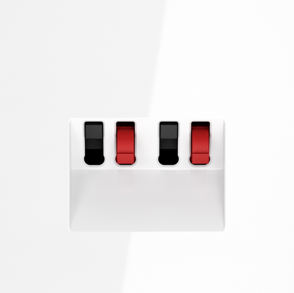 Розетка акустическая встраиваемая VOLTUM S70 4-местная, (белый глянцевый)