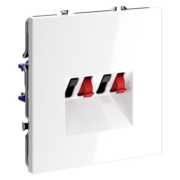 Розетка акустическая встраиваемая VOLTUM S70 4-местная, (белый глянцевый)