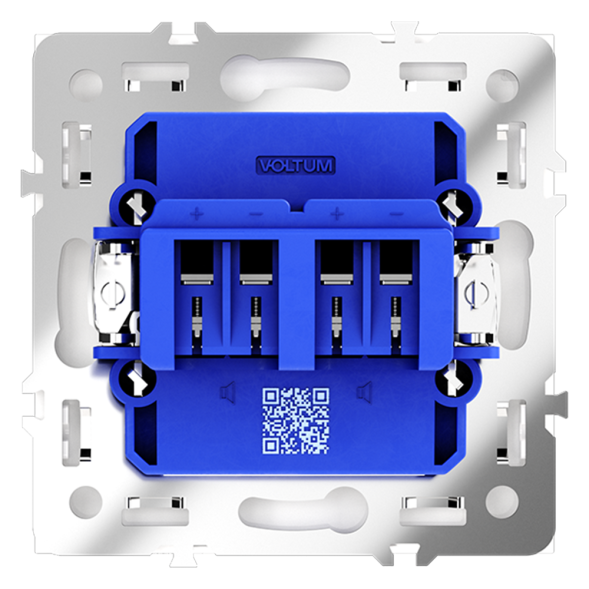Розетка акустическая встраиваемая VOLTUM S70 4-местная, (белый глянцевый)