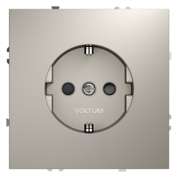 Розетка встраиваемая VOLTUM S70 с заземлением и защитными шторками, 16А, (кашемир)