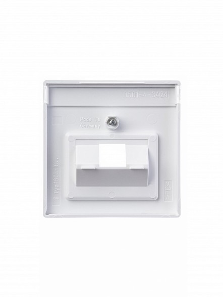 Плата центральная (накладка) ABB белый бархат для однопостовой телекоммуникационной розетки 0213 0216 с полем для надписи 2CKA001710A3889 1803-884