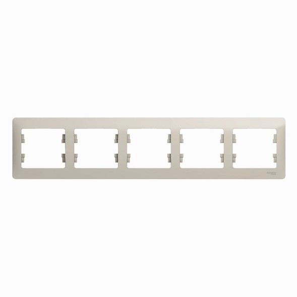 Рамка Schneider Electric Glossa Молочный 5 постов горизонтальная GSL000905